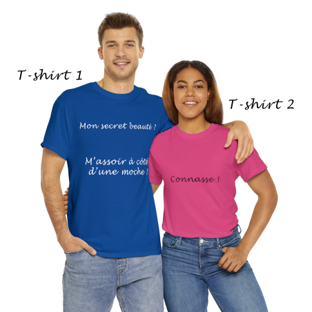 Les différents t-shirts du pack mon secret de beauté