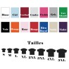 Les différentes couleurs et tailles de t-shirts du pack mon secret de beauté