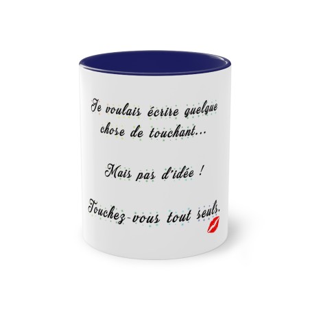 Mug bleu marine je voulais écrire quelque chose