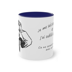 Mug bleu foncé je me suis fait un café