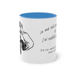 Mug bleu clair je me suis fait un café