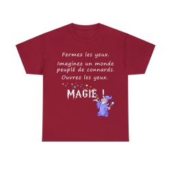 t-shirt rouge cardinal fermez les yeux