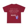 t-shirt rouge cardinal fermez les yeux