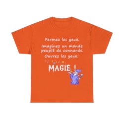 t-shirt orange fermez les yeux