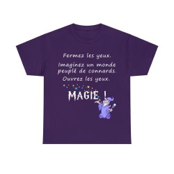 t-shirt violet fermez les yeux