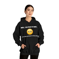 femme avec hoodie - sweat à capuche noir  moi j'ai pas d'amis