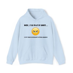 hoodie - sweat à capuche bleu ciel moi j'ai pas d'amis