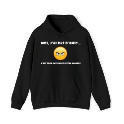 hoodie - sweat à capuche noir moi j'ai pas d'amis