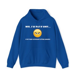 hoodie - sweat à capuche bleu royal moi j'ai pas d'amis