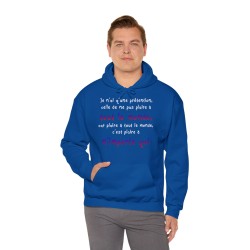 homme portant hoodie - sweat à capuche bleu royal je n'ai qu'une prétention