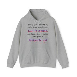 hoodie - sweat à capuche gris je n'ai qu'une prétention