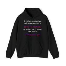 hoodie - sweat à capuche noir je n'ai qu'une prétention