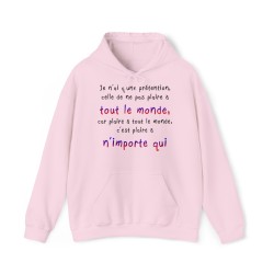 hoodie - sweat à capuche rose je n'ai qu'une prétention