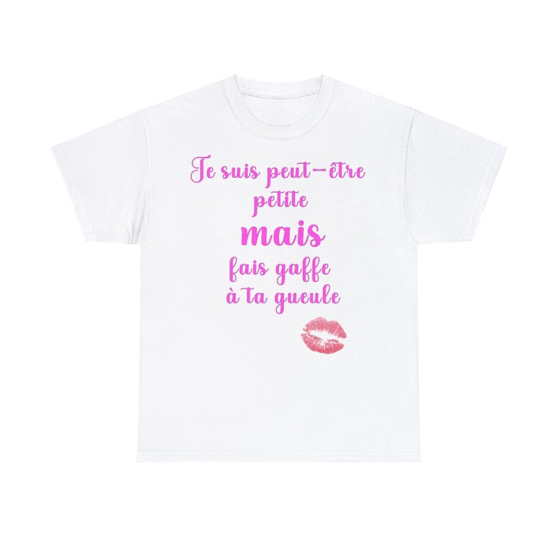 Tshirt femme blanc je suis peut être petite