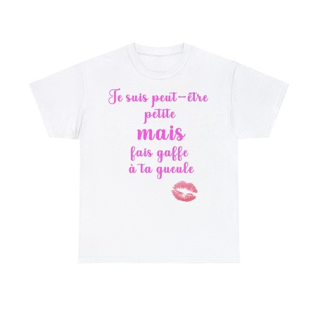 Tshirt femme blanc je suis peut être petite