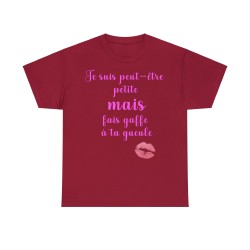 Tshirt femme rouge cardinal je suis peut être petite