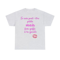 Tshirt femme cendre je suis peut être petite