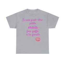 Tshirt femme gris je suis peut être petite