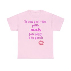 Tshirt femme rose je suis peut être petite