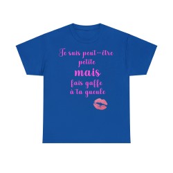Tshirt femme bleu royal je suis peut être petite