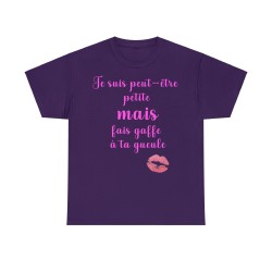 Tshirt femme violet je suis peut être petite