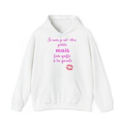 hoodie - sweat à capuche femme blanc je suis peut être petite
