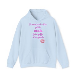 hoodie - sweat à capuche femme bleu clair je suis peut être petite