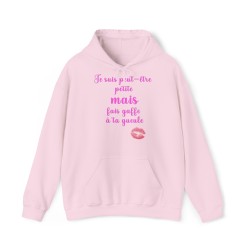 hoodie - sweat à capuche femme rose je suis peut être petite