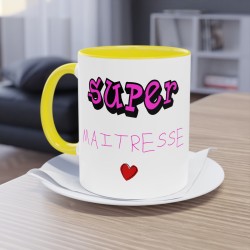 Le mot “SUPER” accompagné d’un petit nom affectueux pour transmettre un message simple, tendre et positif - Mug humour -