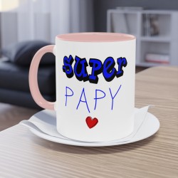 Le mot “SUPER” accompagné d’un petit nom affectueux pour transmettre un message simple, tendre et positif - Mug humour -