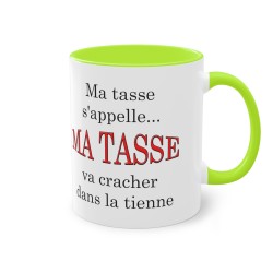 Mug vert clair Ma tasse s'appelle...