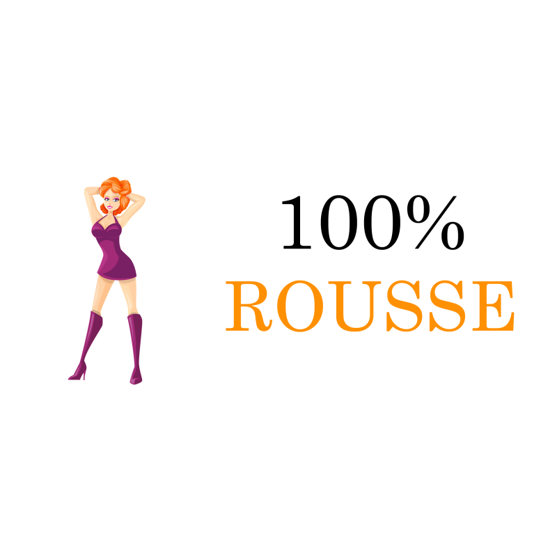 Texte apposé sur mug 100% rousse