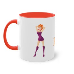 côté Mug rouge avec pin up rousse