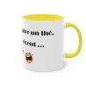 Mug jaune je viens de me faire un thé