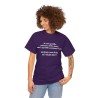 femme avec t-shirt violet je suis gentille, patiente...