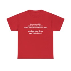 T-shirt Rouge je suis gentille, patiente, drôle...