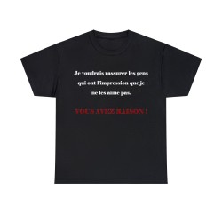 T-shirt noir je voudrais rassurer les gens...