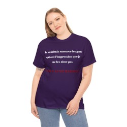 T-shirt violet sur femme je voudrais rassurer les gens...