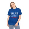 femme avec T-shirt bleu royal je ne vieillis pas ...