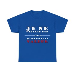 T-shirt bleu royal je ne vieillis pas ...