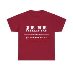 T-shirt rouge cardinal je ne vieillis pas ...