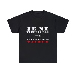 T-shirt noir je ne vieillis pas ...