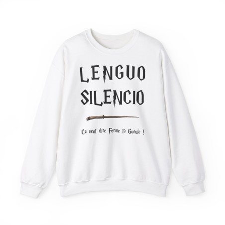sweat blanc LENGUO SILENCIO ...