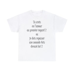 T-shirt blanc Tu crois en l'amour ...