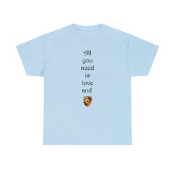 T-shirt bleu ciel All you need... Logo
