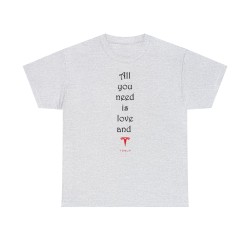 T-shirt cendre All you need... Logo