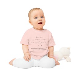 Bébé avec t-shirt rose Mama va m'apprendre tout ...