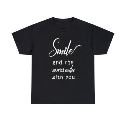 T-shirt noir smile and the world smiles with you