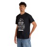 homme avec t-shirt noir la vie c'est comme une bicyclette...