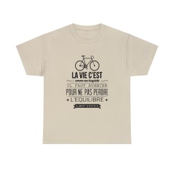 t-shirt sable la vie c'est comme une bicyclette...